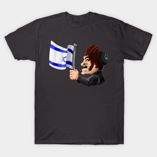 javier milei with israeli flag demonstrating his religious status T-Shirt